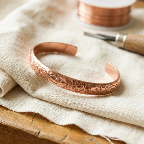 Bracelet en cuivre Fleur