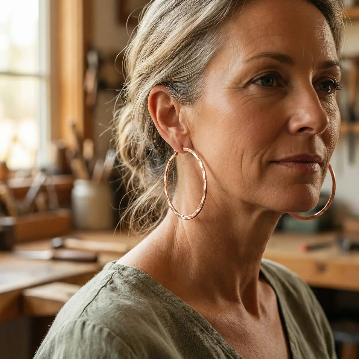 Boucles d'oreilles en cuivre Saule