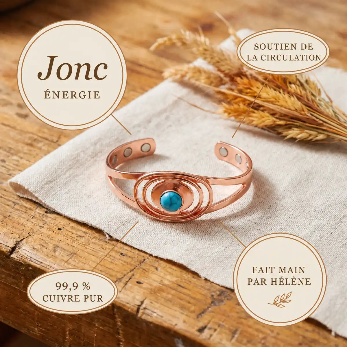 Bracelet en cuivre Jonc