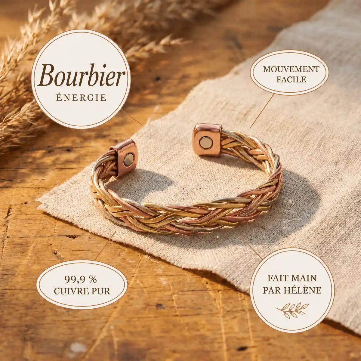 Bracelet en cuivre Bourbier