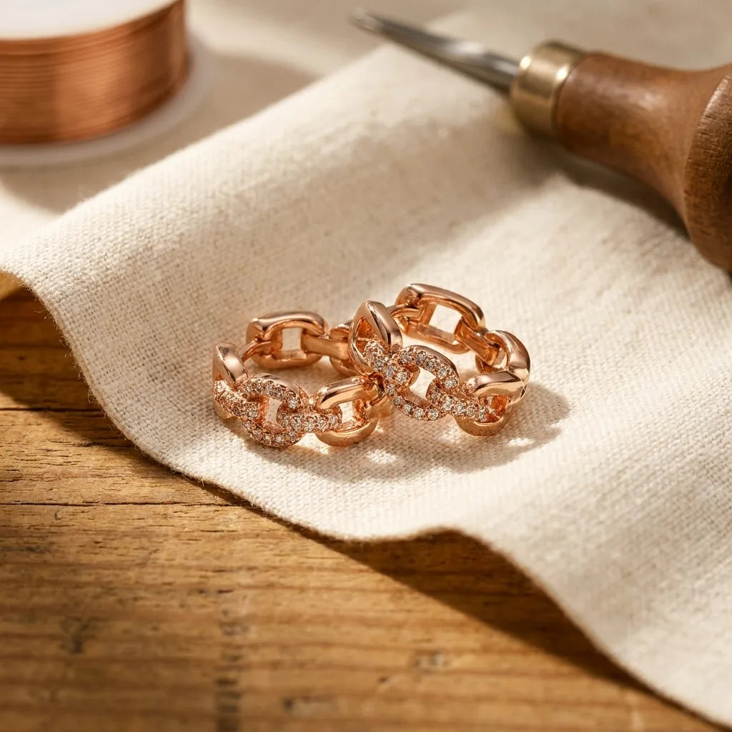 Boucles d'oreilles en cuivre Pic
