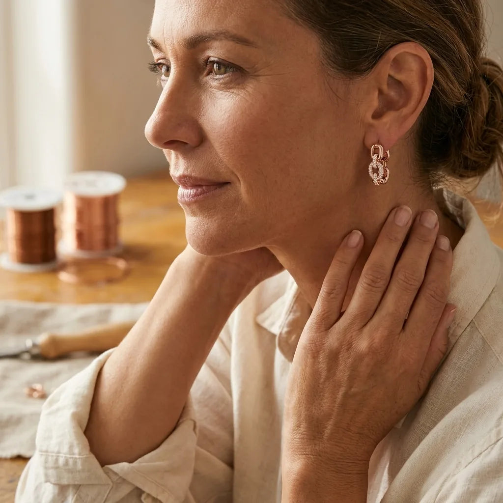 Boucles d'oreilles en cuivre Pic