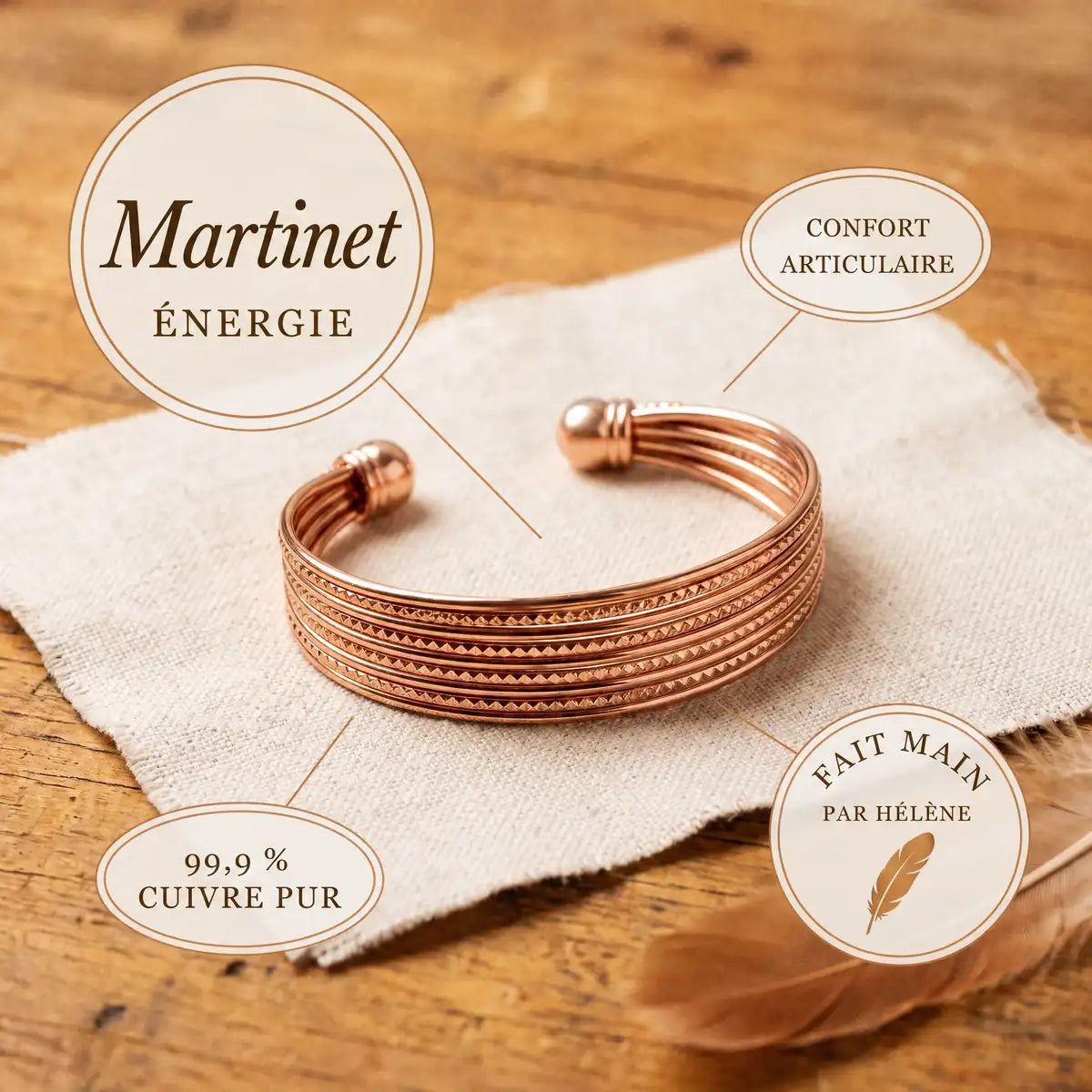 Bracelet en cuivre Martinet